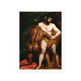 The Wrestlers - William Etty Homoerotic Art Print / Canvas, 12x16’’ / 31x41cm / Unframed / White Border, Posters Prints & Visual Artwork,