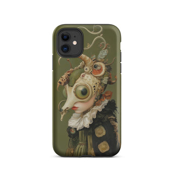 Xennie - Cute Baroque Alien Art Iphone Case 11 / Matte Olive Green Phone Case Surreal Art Baroque Excess, Xennie Stands, Cute Alien,
