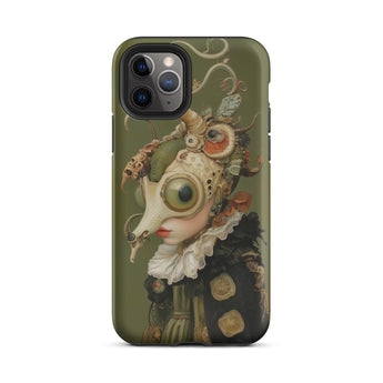 Xennie - Cute Baroque Alien Art Iphone Case 11 Pro / Matte Olive Green Phone Case Surreal Art Baroque Excess, Xennie Stands, Cute Alien,