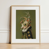 Xennie - Cute Baroque Alien Art Print / Canvas, 12x16’’ / 31x41cm / Natural Frame / Matboard, Posters Prints & Visual Artwork, Toby Leon
