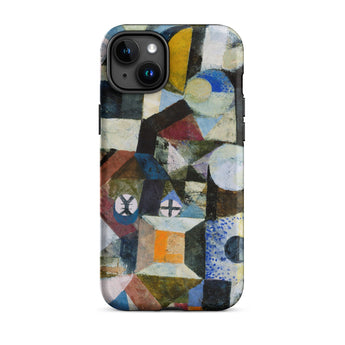 Yellow Half Moon - Paul Klee Phone Case Iphone 15 Plus / Matte Vibrant Abstract Phone Case Bold Geometric Shapes Textured Yellow Half Moon,