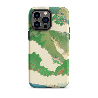 The Yellow River - Fukuda Bisen Iphone Case, 14 Pro Max / Matte, Green Beige Phone Case