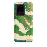 The Yellow River - Fukuda Bisen Phone Case Samsung Galaxy S20 Ultra / Matte Vintage-style Illustrated Map Green Landscapes Beige Bisen’s