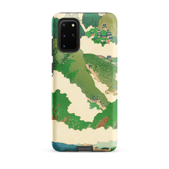 The Yellow River - Fukuda Bisen Samsung Case, Galaxy S20 Plus / Matte, Smartphone Case Green Beige Landscape Design Mountains Traditional