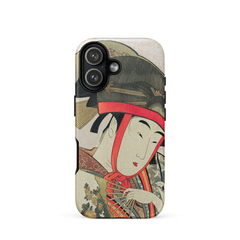Yoshiwara Suzume - Utamaro Ukiyo-e Phone Case Iphone 17 / Matte Iphone 12 Case Japanese Geisha Design Red Beige Utamaro Kitagawa,