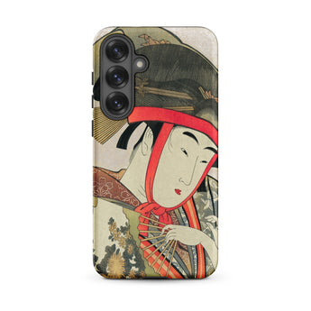 Yoshiwara Suzume - Utamaro Ukiyo-e Phone Case Samsung Galaxy S25 Plus / Matte Phone Case Traditional Japanese Woodblock Print Geisha Red