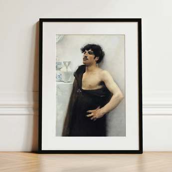Young Man in Reverie - John Singer Sargent Art Print / Canvas, 12x16’’ / 31x41cm / Black Frame / Matboard, Posters Prints & Visual Artwork,
