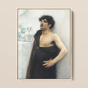 Young Man in Reverie - John Singer Sargent Art Print / Canvas, 12x16’’ / 31x41cm / Natural Frame, Posters Prints & Visual Artwork, Toby Leon