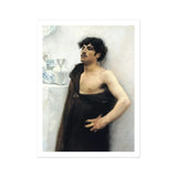 Young Man in Reverie - John Singer Sargent Art Print / Canvas Shirtless Person Draped Black Fabric John Singer Sargent, Introspective Gaze,