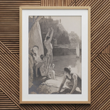 Young Men Bathing Naked in the Tiber - Georges Paul Leroux Art Print / Canvas, 20x30’’ / 51x76cm / Natural Frame / Matboard, Posters Prints