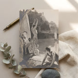 Young Men Bathing Naked in the Tiber - Georges Paul Leroux Art Print / Canvas Prints Sepia-toned Illustrated Postcard Classical Scene Nude
