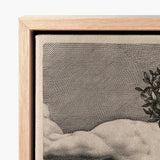 Light Wood-framed Canvas Artwork Detailed Black-and-white Embroidered Design Naked Man, Wreathed Head, Johann David Herz’s, Young,