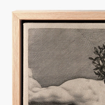 Light Wood-framed Canvas Artwork Detailed Black-and-white Embroidered Design Naked Man, Wreathed Head, Johann David Herz’s, Young,
