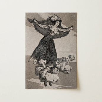 A Young Woman Flying in the Air with a Butterfly on Her Head - Francisco De Goya Art Print / Canvas, 12x18’’ / 31x46cm / Unframed