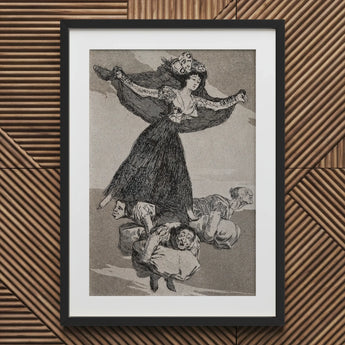A Young Woman Flying in the Air with Butterfly on Her Head - Francisco De Goya Art Print / Canvas Framed Grotesque Figures Goya’s Vision