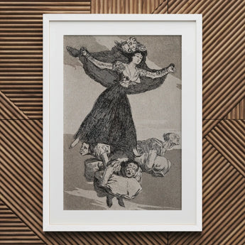 A Young Woman Flying in the Air with Butterfly on Her Head - Francisco De Goya Art Print / Canvas Framed People Goya’s Vision Glides,