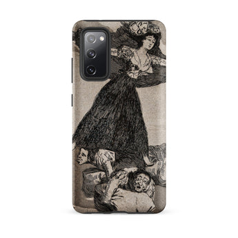 A Young Woman Flying in the Air - Francisco De Goya Phone Case Samsung Galaxy S20 Fe / Matte Black Sepia-toned Illustrated Phone Case