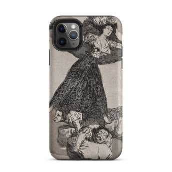 A Young Woman Flying in the Air - Francisco De Goya Phone Case Iphone 11 Pro Max / Matte Iphone Case Black White Goya Print Francisco