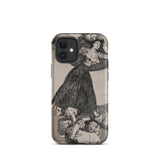 A Young Woman Flying in the Air - Francisco De Goya Phone Case Iphone 12 Mini / Matte Smartphone Case Black-and-white Print Woman Pile
