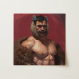 Zaddy Bear - Gay Muscle Daddy Art Print / Canvas, 12x12’’ / 31x31cm / Unframed / no Border, Posters Prints & Visual Artwork, Toby Leon