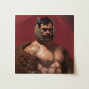 Zaddy Bear - Gay Bear Muscle Daddy Art Print / Canvas, Muscle Daddy Art, Bear Muscle Daddy, Zaddy Bear