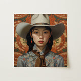 Zhi - Lesbian Chinese Cowgirl Art Print / Canvas, 12x12’’ / 31x31cm / Unframed / no Border, Posters Prints & Visual Artwork, Toby Leon