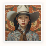 Zhi - Lesbian Chinese Cowgirl Art Print / Canvas, 12x12’’ / 31x31cm / Unframed / White Border, Posters Prints & Visual Artwork, Toby Leon