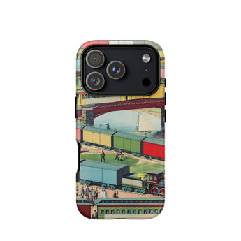 Zig-zag - Ilustración de Ferrocarril Vintage Funda para Iphone, 17 Pro / Mate, Fundas para Teléfonos Móviles, Toby Leon