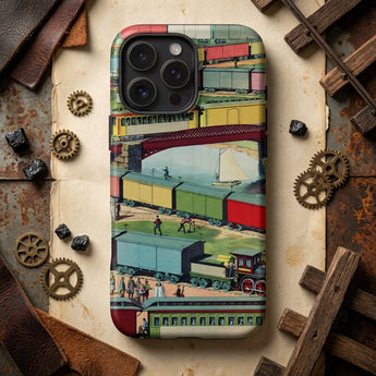 Zig-zag - Ilustración de Ferrocarril Vintage Funda para Iphone, Fundas para Teléfonos Móviles, Toby Leon
