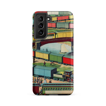 Zig-zag - Vintage Railway Illustration Phone Case, Samsung Galaxy S21 Fe / Matte, Mobile Cases, Toby Leon