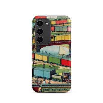 Zig-zag - Vintage Railway Illustration Phone Case Samsung Galaxy S23 / Matte Vibrant Vintage-style Illustrated Complex Scene, Iphone,