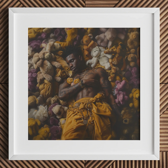 Zonked - Stampa artistica punk lowbrow queer nera / Tela, 12x12’’ / 31x31cm / Cornice bianca / Passepartout, Poster, stampe e opere d’arte visiva, Toby Leon