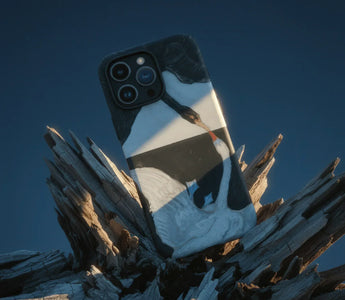 Back side of a swan-themed bird art iphone case inspired by toby leon and taguchi tomoki in soft pastel colors