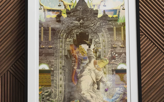 Ornate stone carving of a stylized bird with open beak and raised wing featured in guest of honour spiritual blender set article