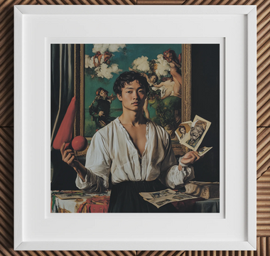 Framed portrait of a man juggling illustrating neurodivergent cognition and enhanced local connectivity in creativity