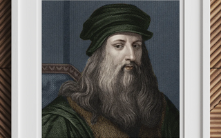 Framed portrait of leonardo da vinci in close lucé discussing mona lisa and leonardo da vinci’s possible adhd traits