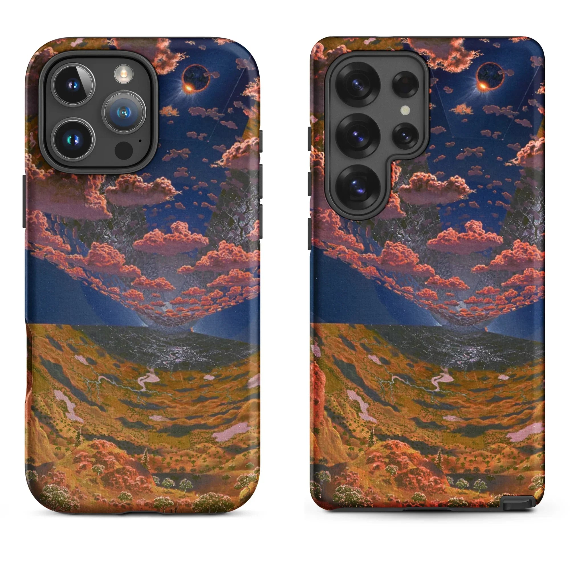 Ornate saddle-design phone case.