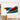 Colorful retro-style rocket or spaceship artwork in a wooden frame.