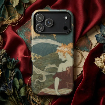 Art Nouveau phone cases featuring elegant designs and floral motifs on a stylish phone case.
