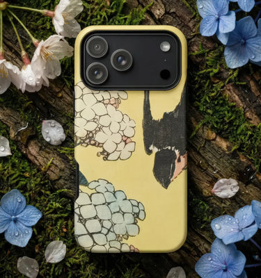 Bird phone cases featuring vibrant green parrots perched among branches on a textured background.