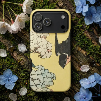 Bird phone cases featuring vibrant green parrots perched among branches on a textured background.