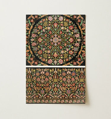 Decorative Wall Art featuring intricate floral motifs in a framed design, showcasing vibrant colors and patterns.