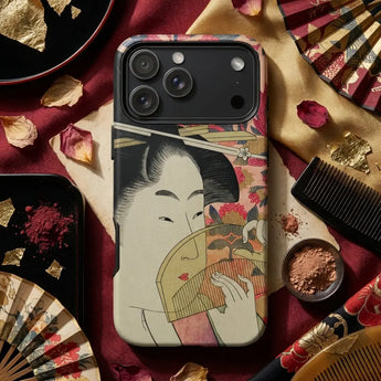 Edo Period Phone Cases featuring traditional Japanese art with vibrant colors and intricate designs.