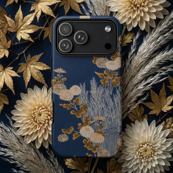 Embroidered fabric phone case in vibrant colors showcasing textile heritage for stylish iphone cases protection back view