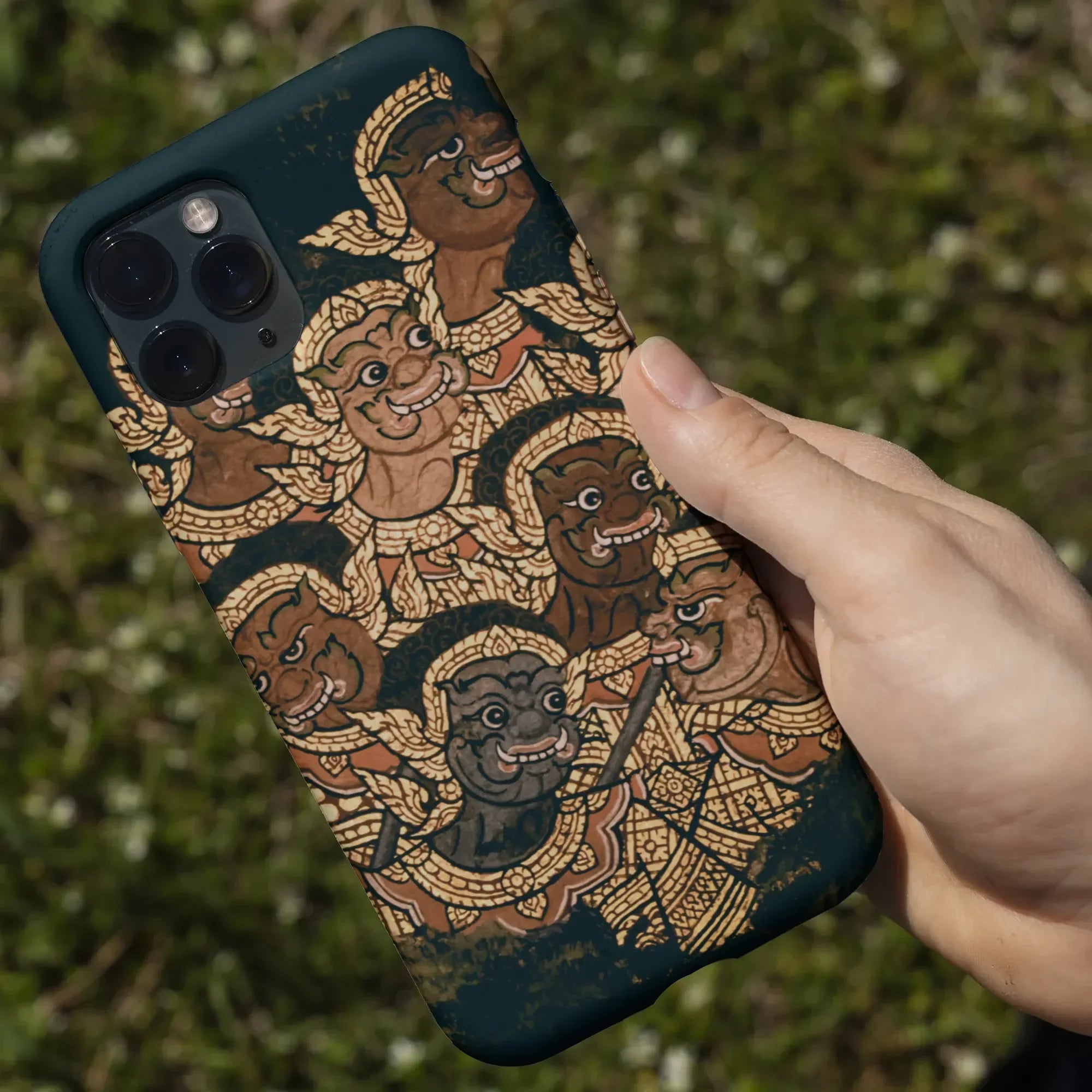 Phone case with Thai art.