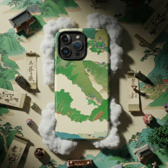 Green Phone Cases featuring a scenic design inspired by lush landscapes and nature's calming hues.