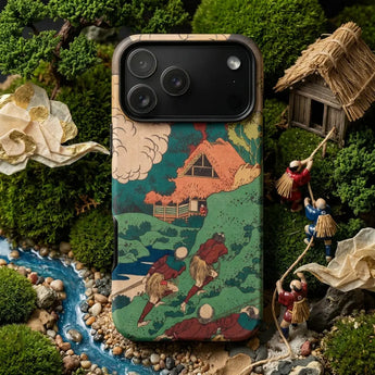 Floral pattern iphone case in vibrant colors shown from the back side in the iphone cases collection