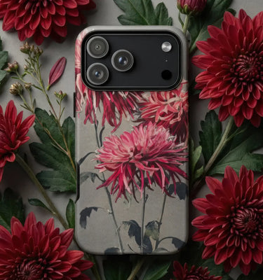 Kazumasa Ogawa flower collotype phone case with a striking lily design surrounded by natural elements.