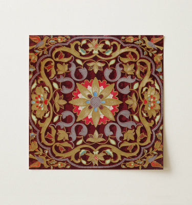 Intricate floral pattern artwork inspired by Matthew Digby Wyatt's Victorian design aesthetics.