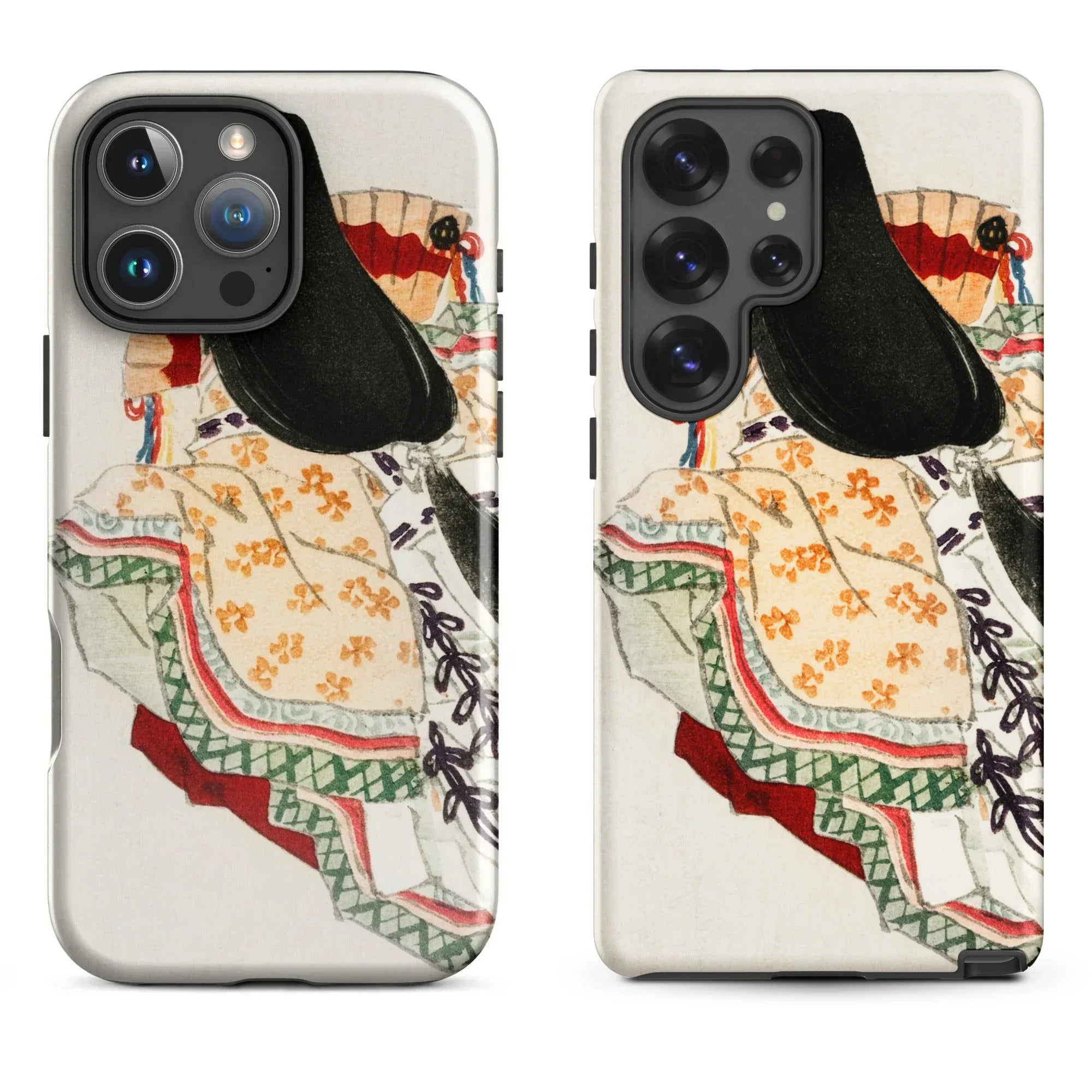 Smartphone with decorative case.